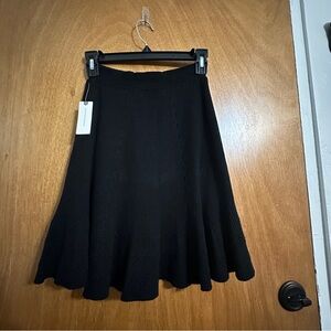 NWT Maeve by Anthropologie Jovie Ribbed Knit Mini Skirt XS Black Casual A-Line